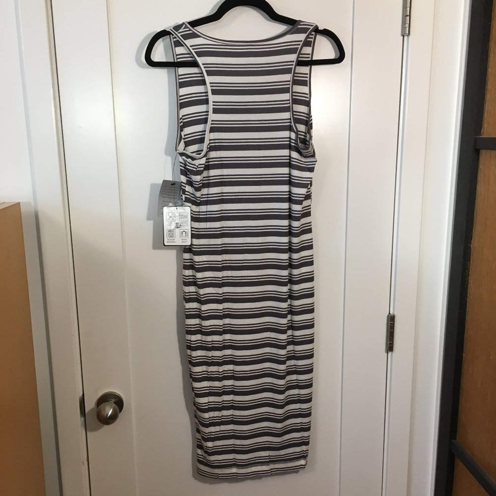 Laundry BY DESIGN V-Neck Racerback Ribbed Striped Tank Dress Brand New - Large - Picture 4 of 6